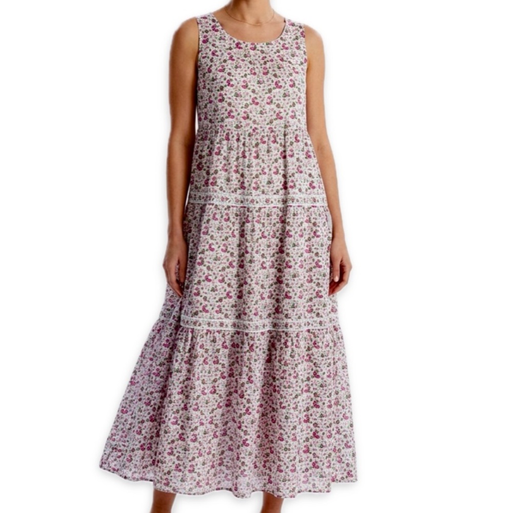 Max Studio Floral Cotton Maxi Dress